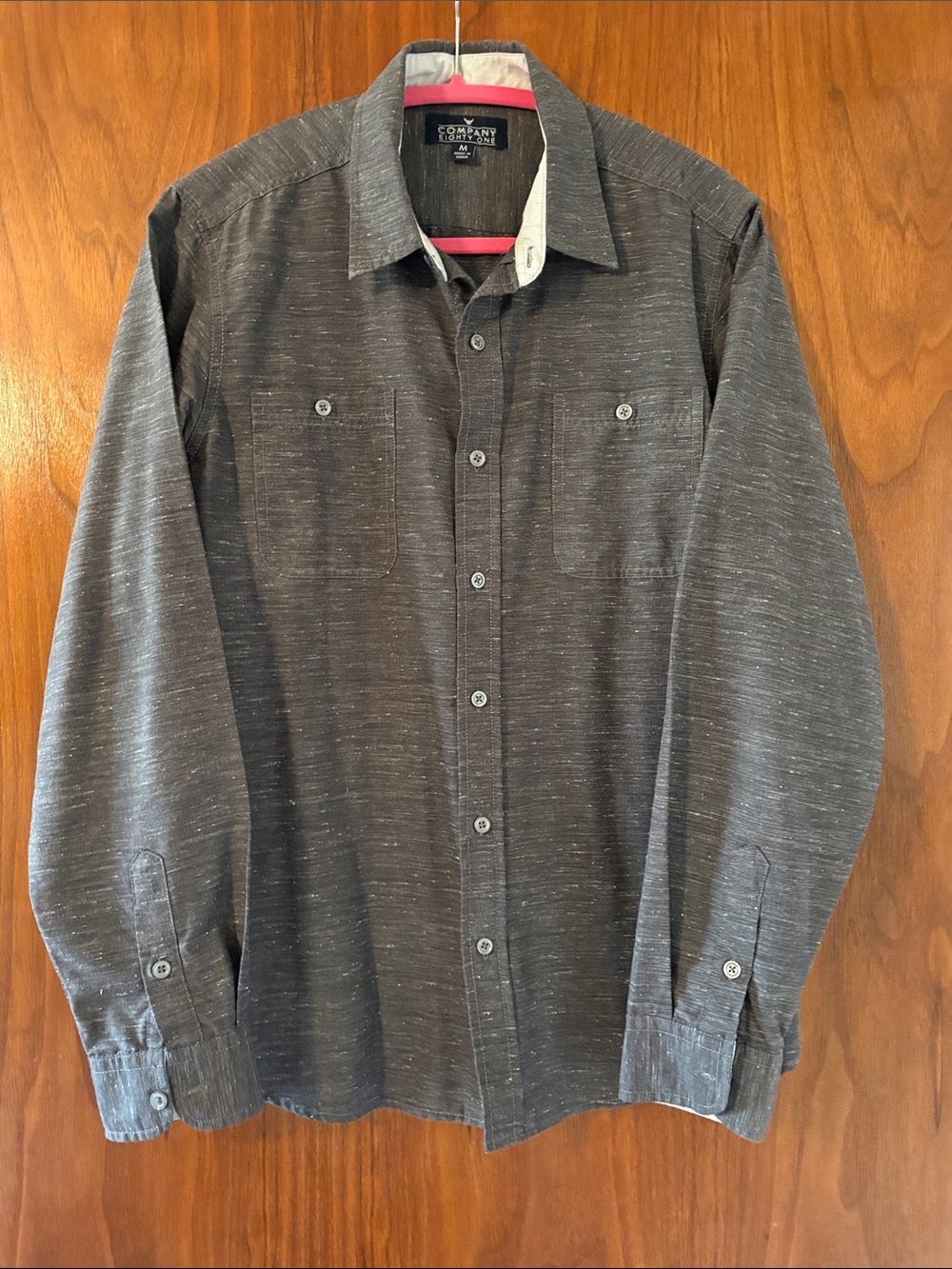 Men’s Charcoal Button-Up Shirt